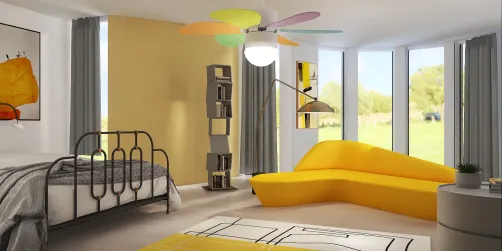 yellow and gray room 