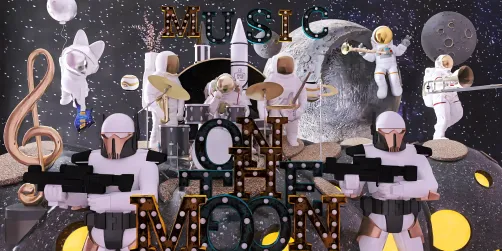 Concert of spaceships in space