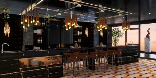 The bar of a luxury restaurant🖤💫🖤