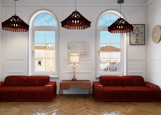nice vintage living room Design Rendering
