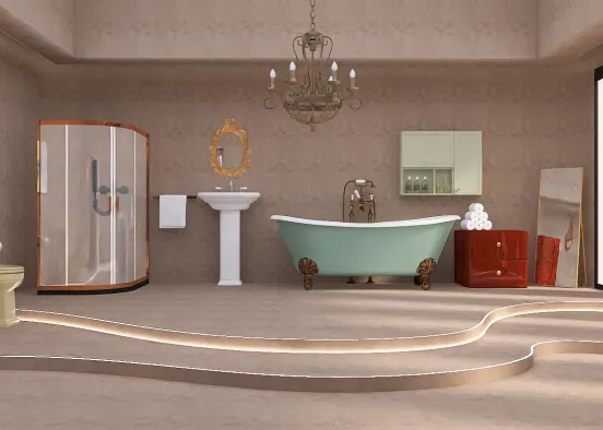 •Vintage Bathroom• Design Rendering