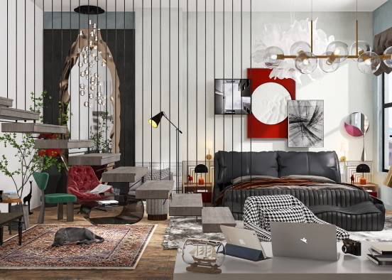 a musicians ny apartment  Design Rendering