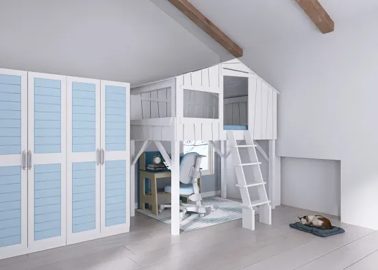 Kinderzimmer blau 🩵 Design Rendering