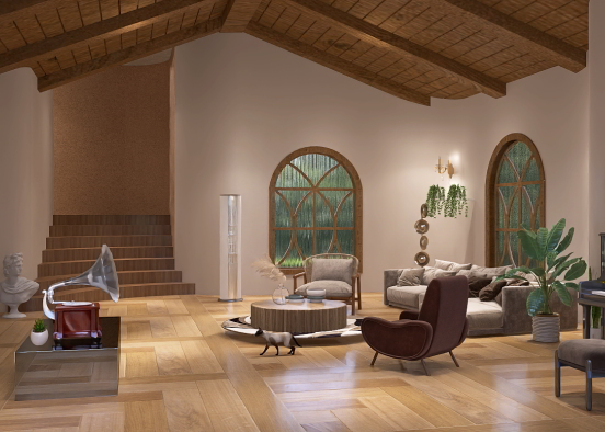 traditional living room  Design Rendering