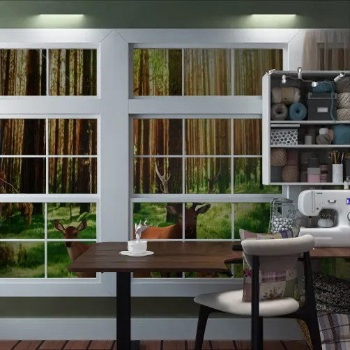 My friends watching me sew.. 