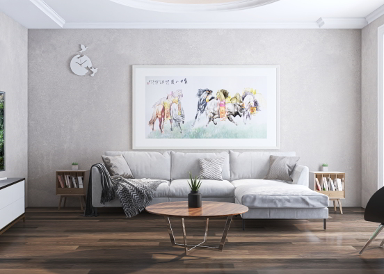 Casual living room  Design Rendering