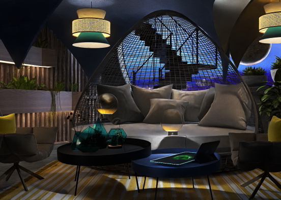 Futuristic lounge  Design Rendering