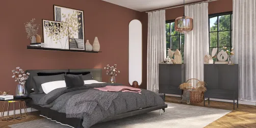 Cozy boho black bedroom 