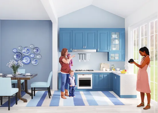 1 BLUE KITCHEN 💙🩵 Design Rendering