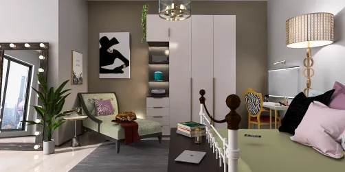 Chambre retro moderne