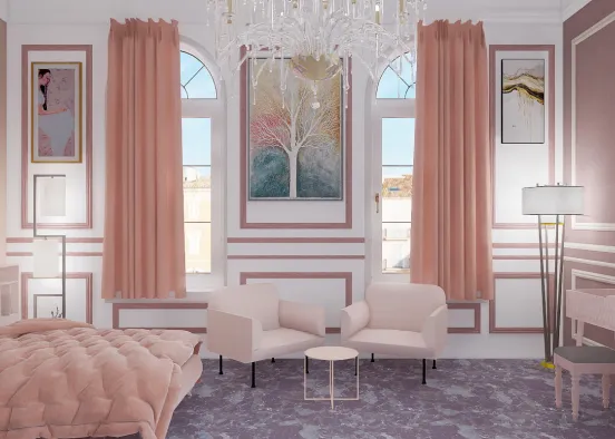 Art Deco luxury bedroom  Design Rendering