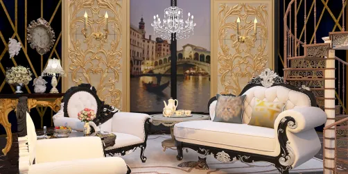 Italy. Renaissance Parlor in Venice, Italy.