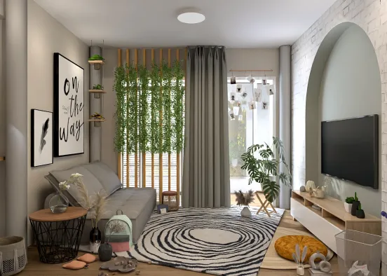 Contemporary living room Design Rendering
