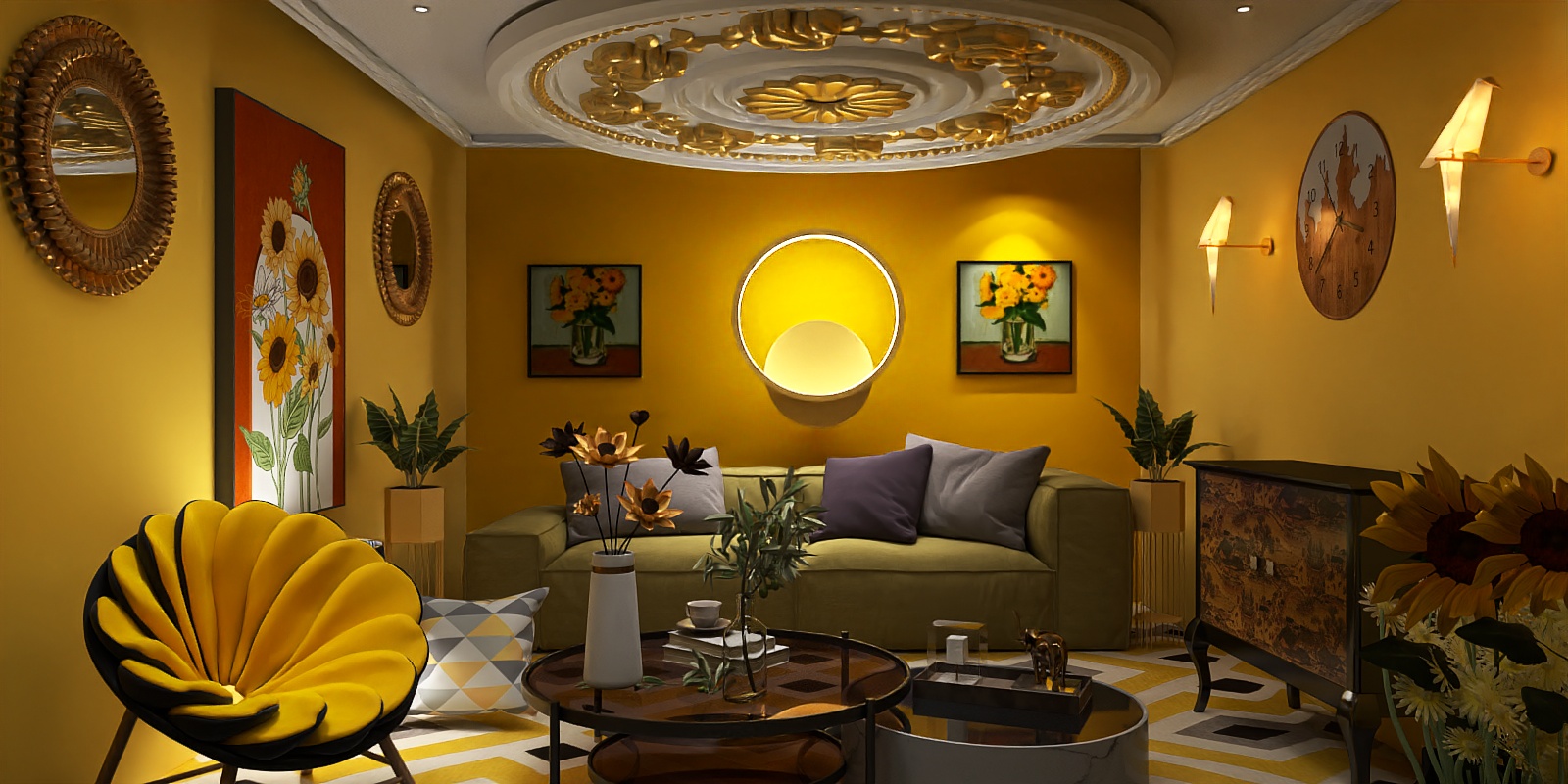 Sunflower living room idea 💡