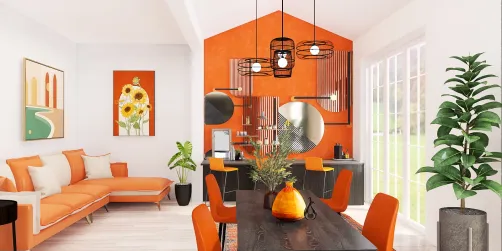 Groovy Orange Diningroom 