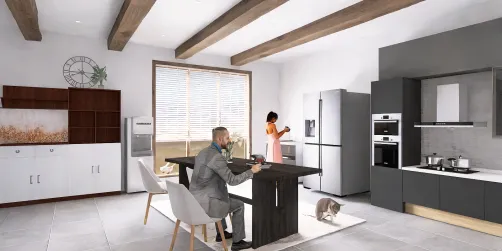 Just a normal kitchen with pets