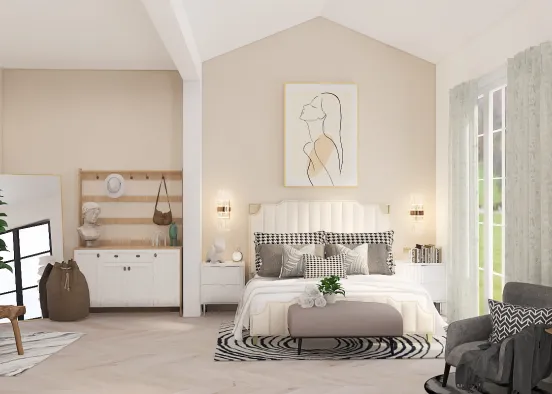 beautiful guest bedroom Design Rendering