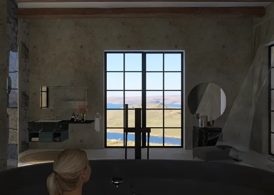 The great views in a Formentera bathroom  Design Rendering
