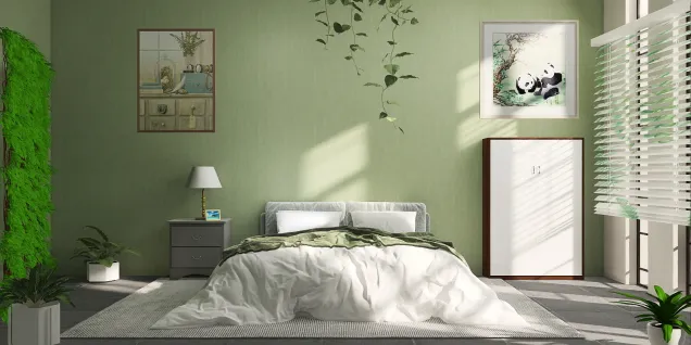 Cottagecore / green themed bedroom 