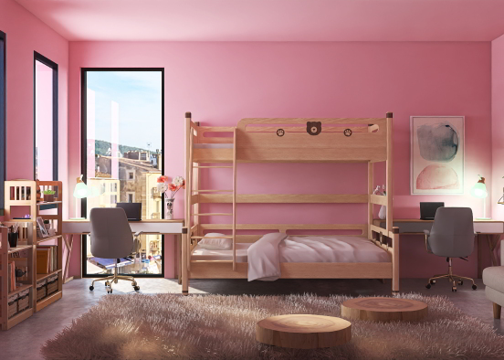 Cute and cozy Kids room  Design Rendering