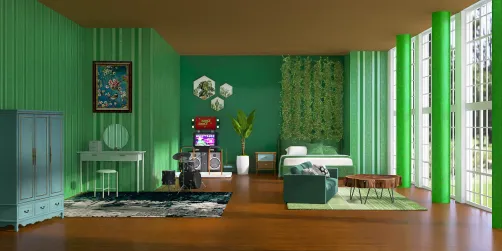 green bedroom