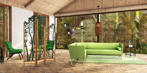 Green and Brown living room