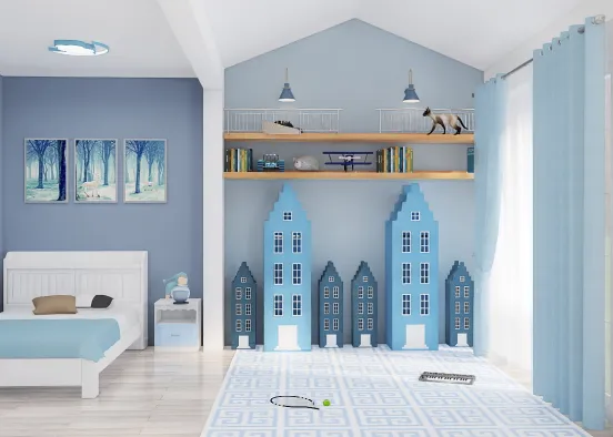 A regular blue room 🔵 Design Rendering