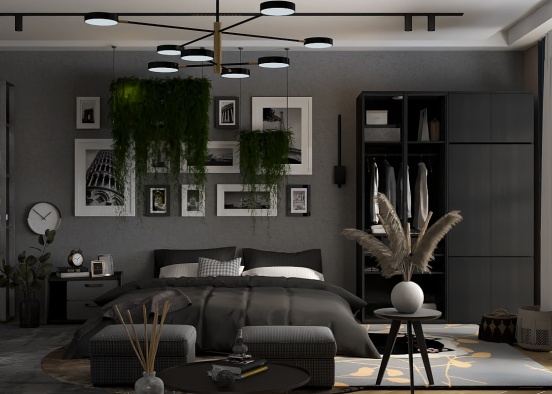 love a black aesthetic room  Design Rendering