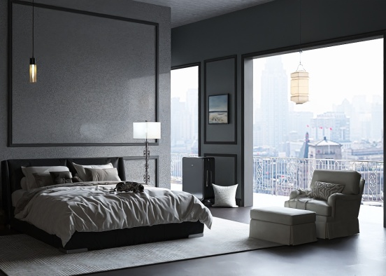 modern bedroom for a classic lover person .... Design Rendering