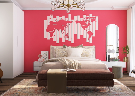 Pinky Elegant Bedroom  Design Rendering