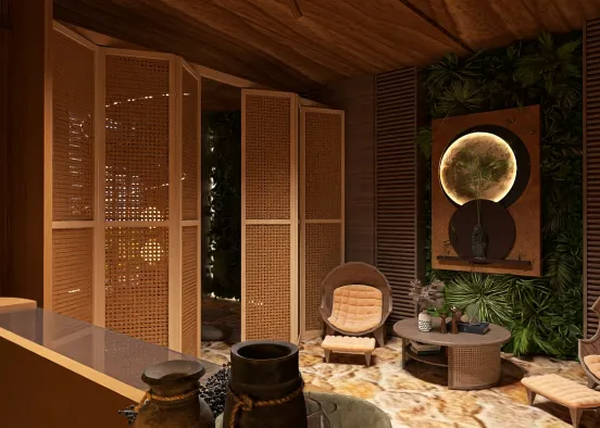 # 3D Yoga studio 🧘 + outdoor cafe ☕️  Renderização de Design