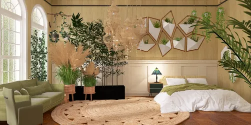 Sustainable bedroom and living room