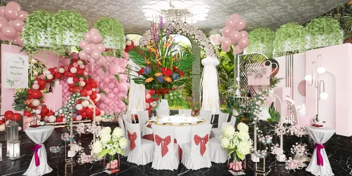 Wedding day in pink 