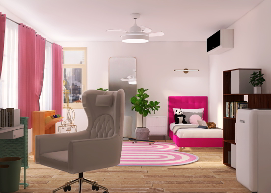 College student bedroom 🎀 Design Rendering