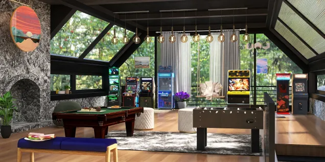 an idea of a game room in someone's home