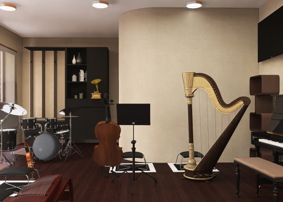 Salón de música🎶🎻🎸🎼🥁 Design Rendering