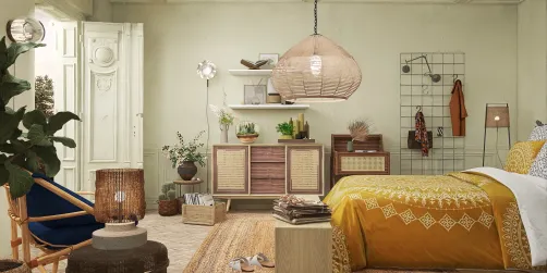 Rattan bedroom 