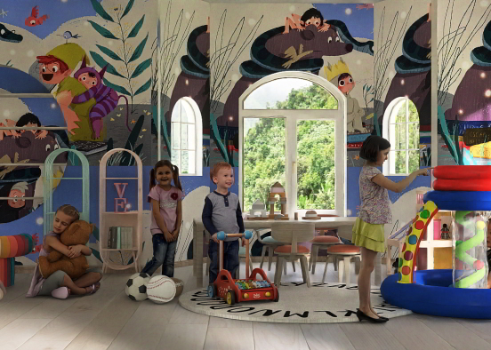 Children's Play Room Design Rendering