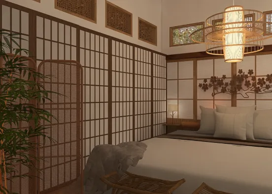 Japanese Bedroom 🤎🤍 Design Rendering