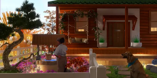 taking care of the flowers 