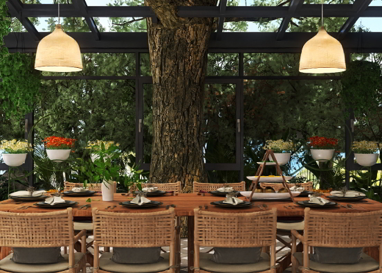 Greenhouse Dinner Party Design Rendering