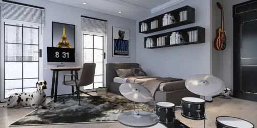 teenagers room by music 