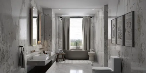 Minimalist Beige Washroom