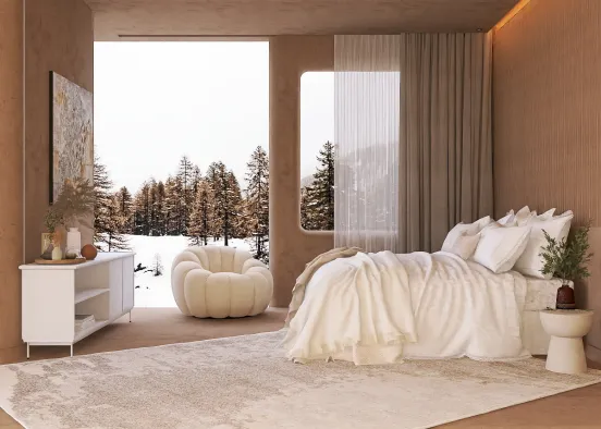 Cozy Winter Badroom Design Rendering