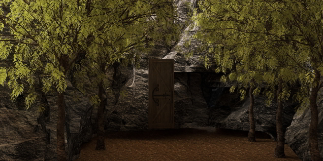 The door to go inside the cave