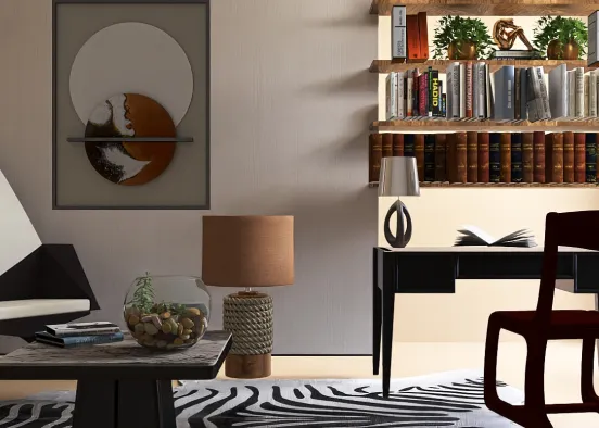# 3 contemporary: home office Renderização de Design