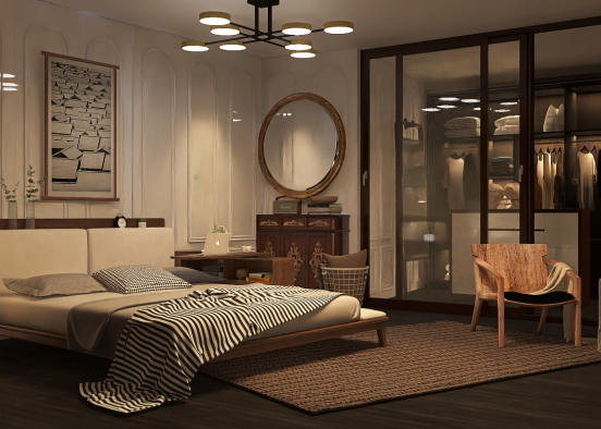 luxury bedroom Design Rendering