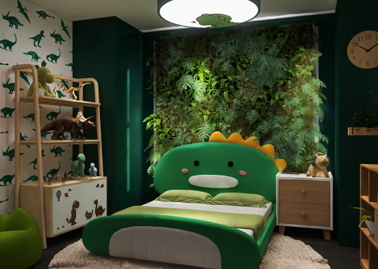 Dino-Might Kids Bedroom 🦖💚 Design Rendering