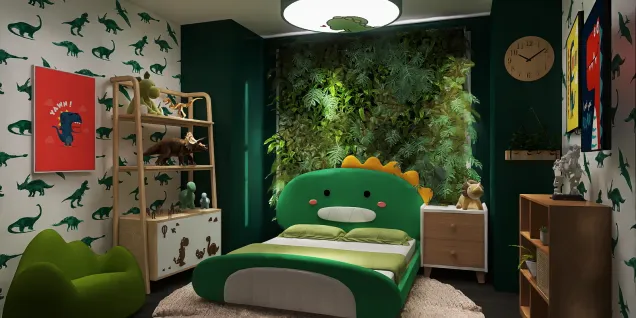 Dino-Might Kids Bedroom 🦖💚