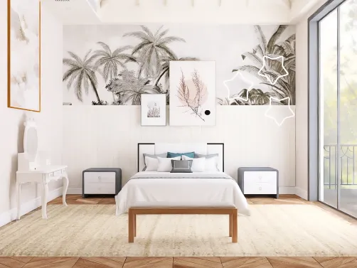 A simple and aesthetic room theme: white